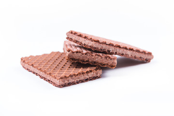 Sugar wafer cookie isolated on white background