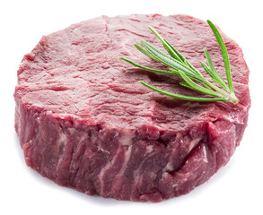 Piece of beef tenderloin isolated on the white background.