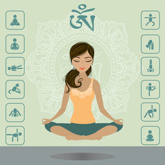 Cute girl  in the lotus position