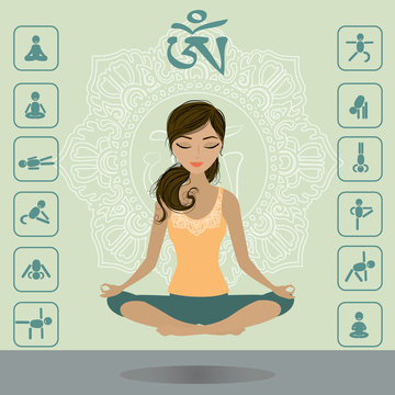 Cute girl  in the lotus position