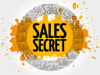 Sales Secret words cloud, business concept background