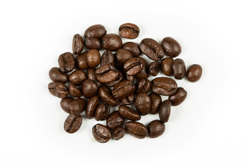 Coffee beans isolated on white background