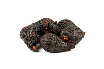 Black mission figs isolated on white background