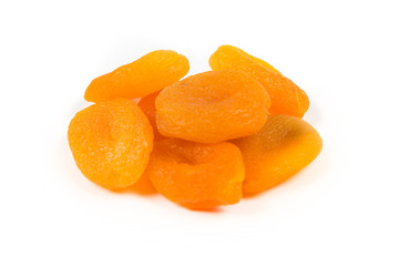 Dried apricots isolated on white background