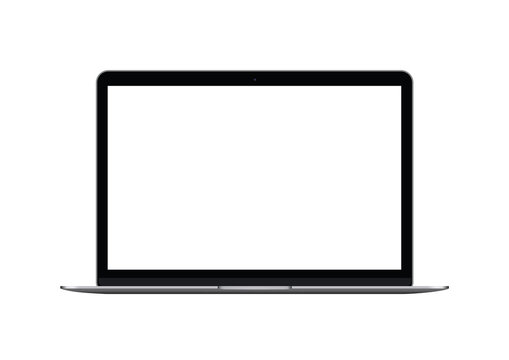 Realistic laptop mock up  with blank screen