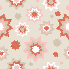 Seamless vector background with decorative stars. Print. Cloth design, wallpaper.