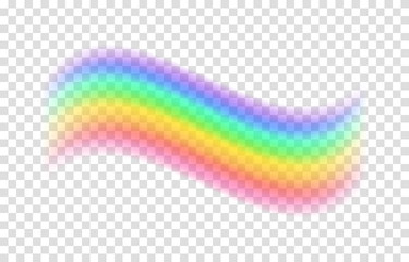 Transparent rainbow. Vector illustration. Realistic raibow on transparent background.