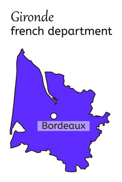 Gironde french department map
