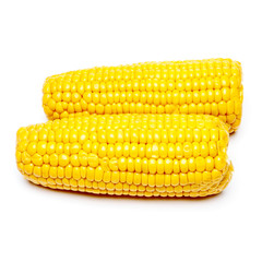 An ear of corn isolated on a white background