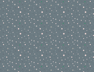 Colourful polka dotted illustration pattern on dark grey background