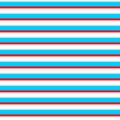 Abstract geometric simple striped seamless pattern in blue red and white, vector