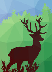 Deer polygonal vector design