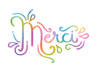Aquarelle "MERCI" © HowLettery Studio