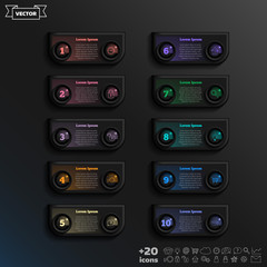 Vector infographic design with colorful square.