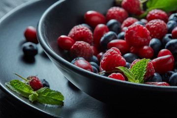 fresh berries on plate