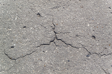 Texture of the old road with cracks