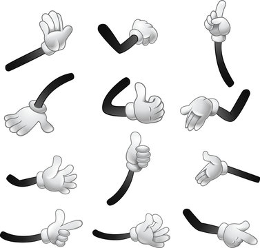 Cartoon collection of hand sign

