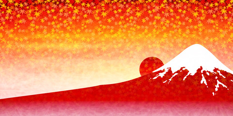 Naklejka premium 富士山 紅葉 風景 背景