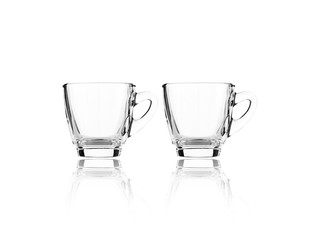 Empty glass of coffee isolated on a white background