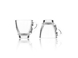 Empty glass of coffee isolated on a white background