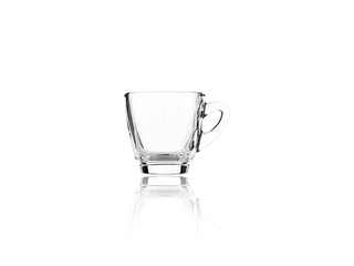 Empty glass of coffee isolated on a white background