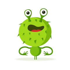 Bacteria character. Cartoon vector illustration. Microbiology