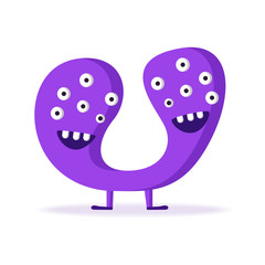 Bacteria character. Cartoon vector illustration. Microbiology