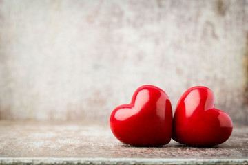 Wooden heart shaped. Greeting Cards. Valentine's Day greeting.