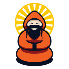 Cute Monk Illustration 