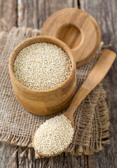 organic quinoa on old background