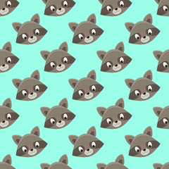seamless pattern raccoon