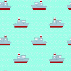 seamless pattern for children ship