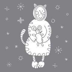 Vector happy new year hand drawn illustration