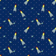 seamless pattern for children missiles