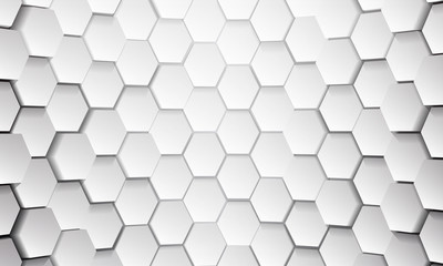 Obraz na płótnie Canvas White tile of honeycomb shape plates background