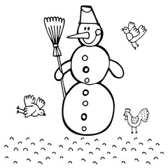 Vector happy new year hand drawn illustration