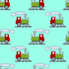 vector seamless pattern baby train