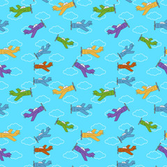vector seamless pattern for children Aircraft