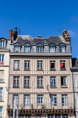 iew of ancient half-timbered houses in Rouen. France.