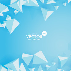 3d polygon triangle on blue background