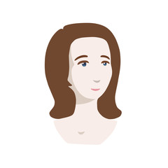 Girl head vector icon