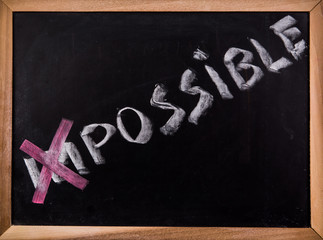 impossible word on blackboard