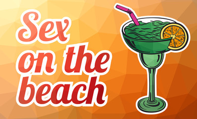 Cocktail with lime vector