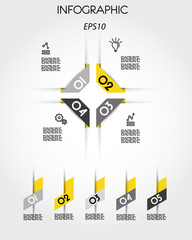 yellow infographic square template