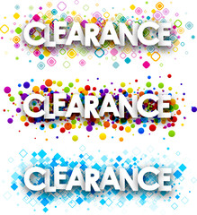 Clearance colour banners set.