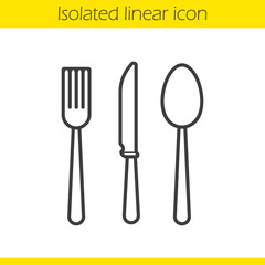 Cutlery set linear icon