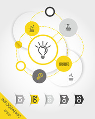 yellow infographic set with rings