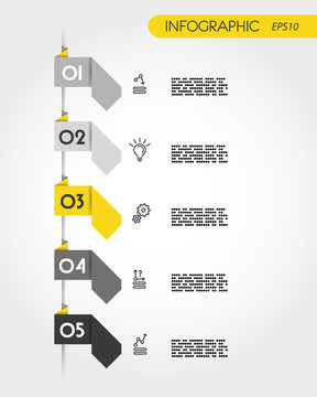 yellow infographic origami arrows