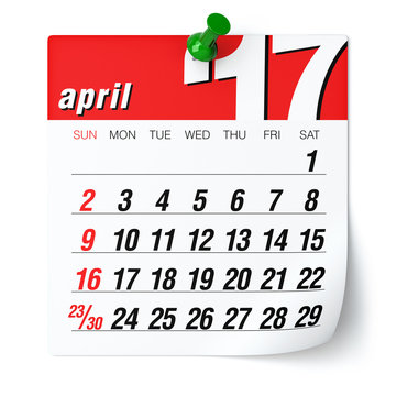 April 2017 - Calendar