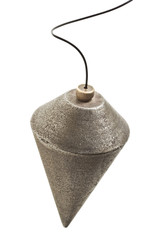 old steel plummet isolated on white background